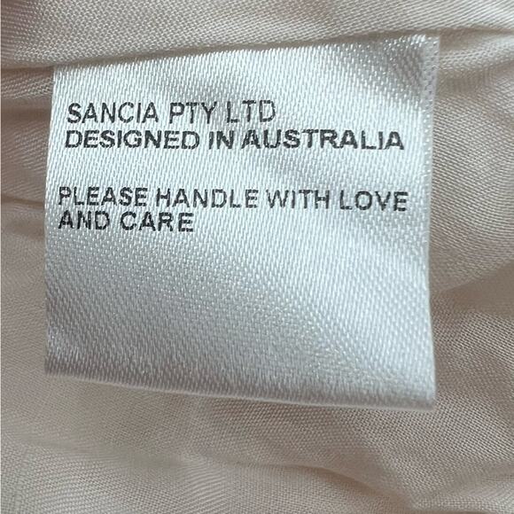 NWT SANCIA The Label Aneta Long Sleeve Silk Blend Boho Mini Dress Sz M - Picture 8 of 12